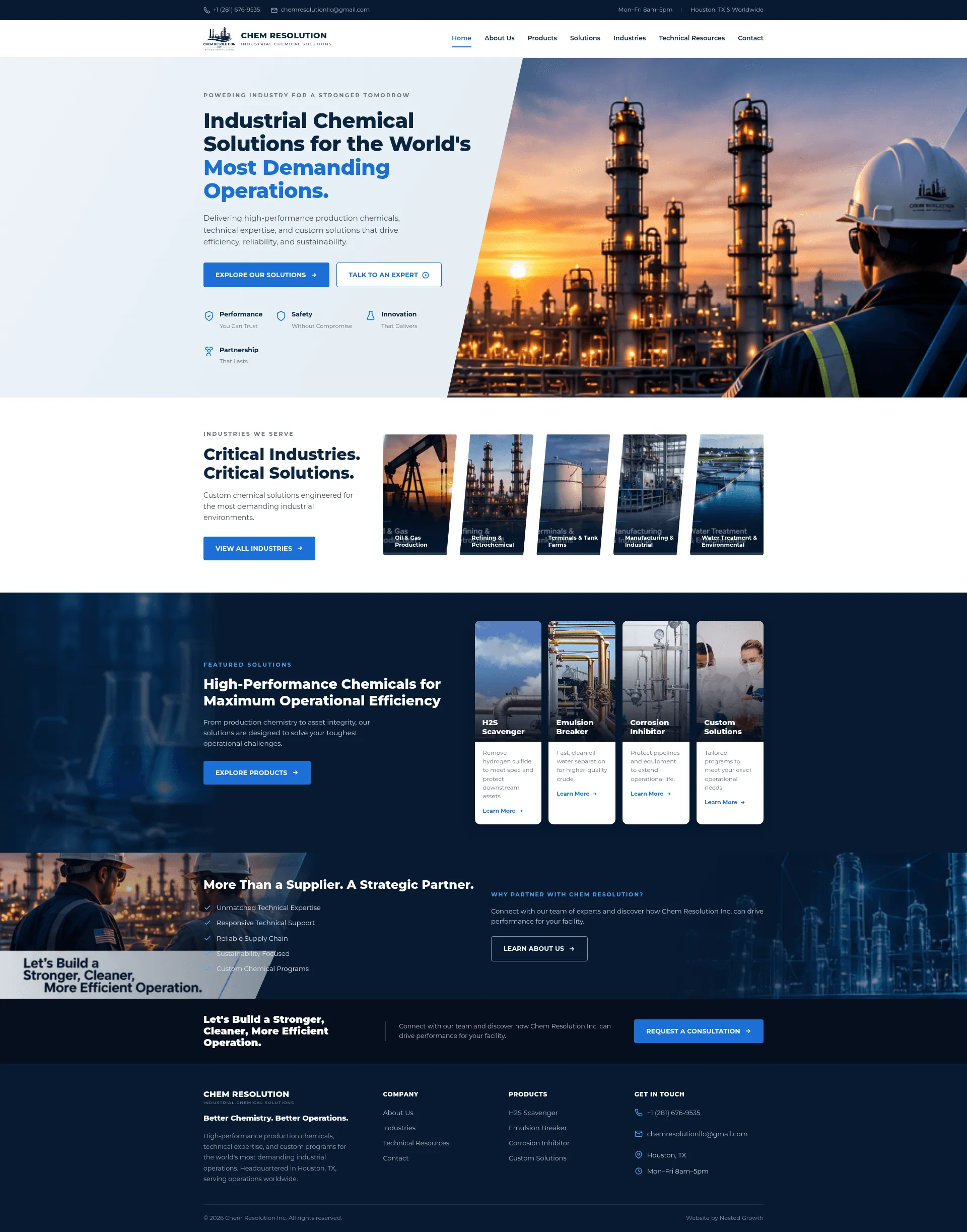 A modern local business website built by Nested Growth