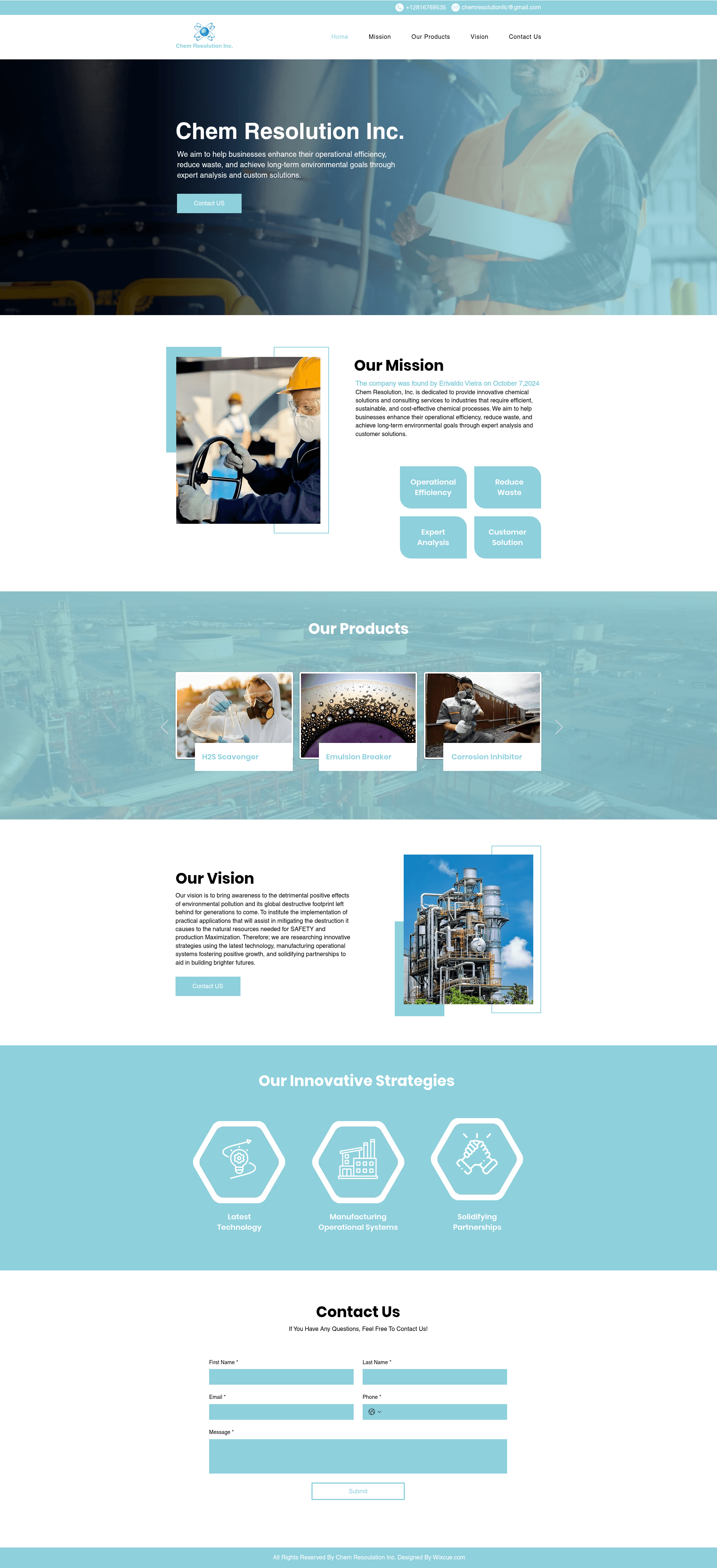 Chem Resolution website before the rebuild