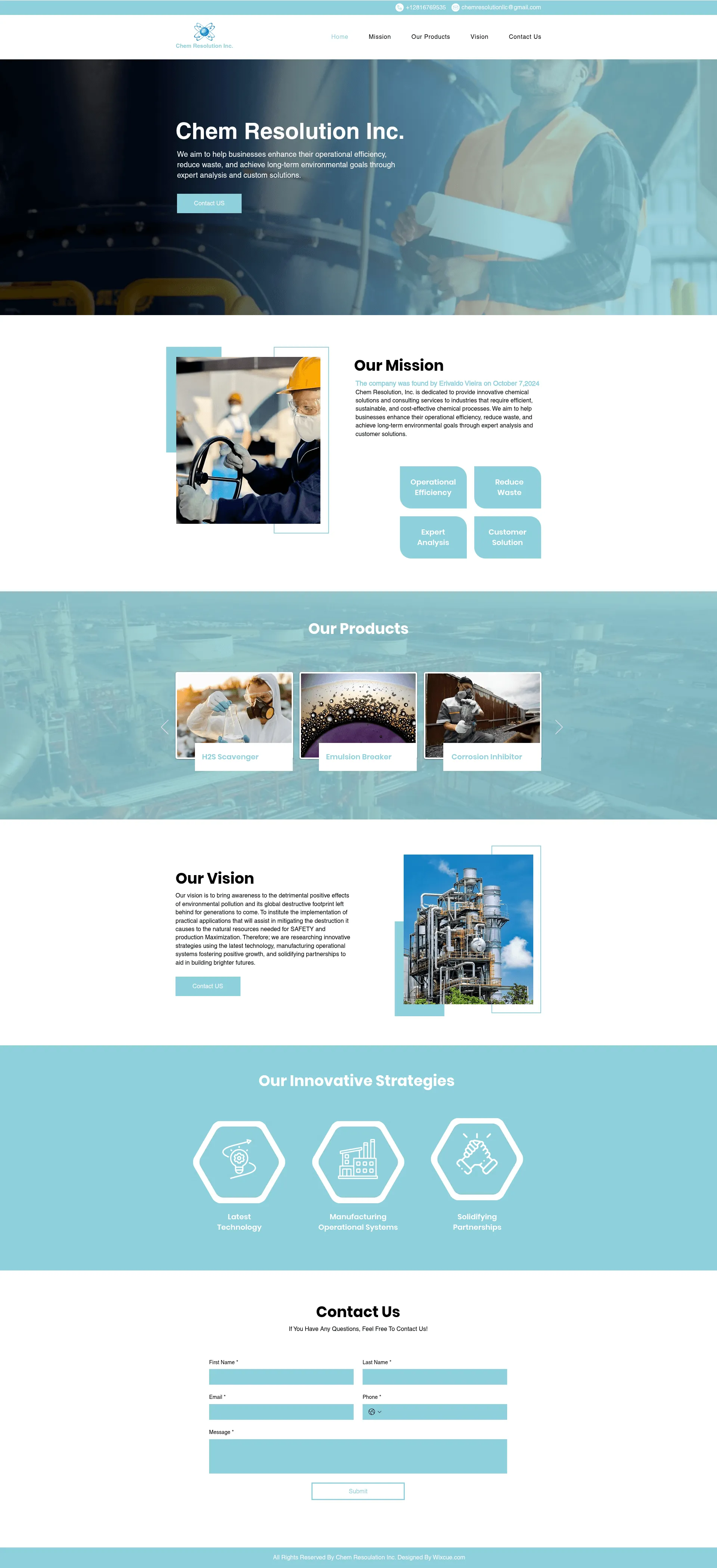 Chem Resolution website before the rebuild