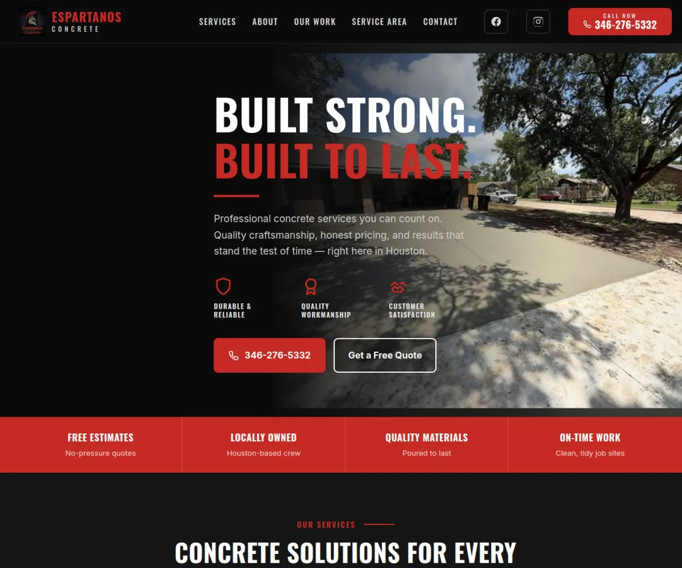 Espartanos Concrete website